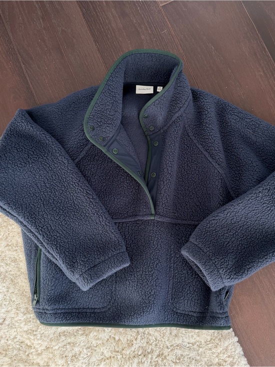 Aritzia Jackets & Blazers - Aritzia Snap Button Navy Blue Fleece